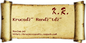 Krucsó Renátó névjegykártya